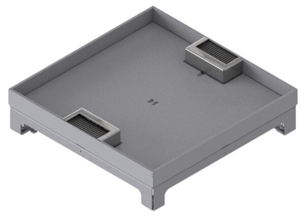 Produktbild UBD 324 254  -  Unterflur-Bodendose UBD 320 inkl. Deckel mit Kante, geschlossen, 25mm Vertiefung und 2 Bürstenauslässe